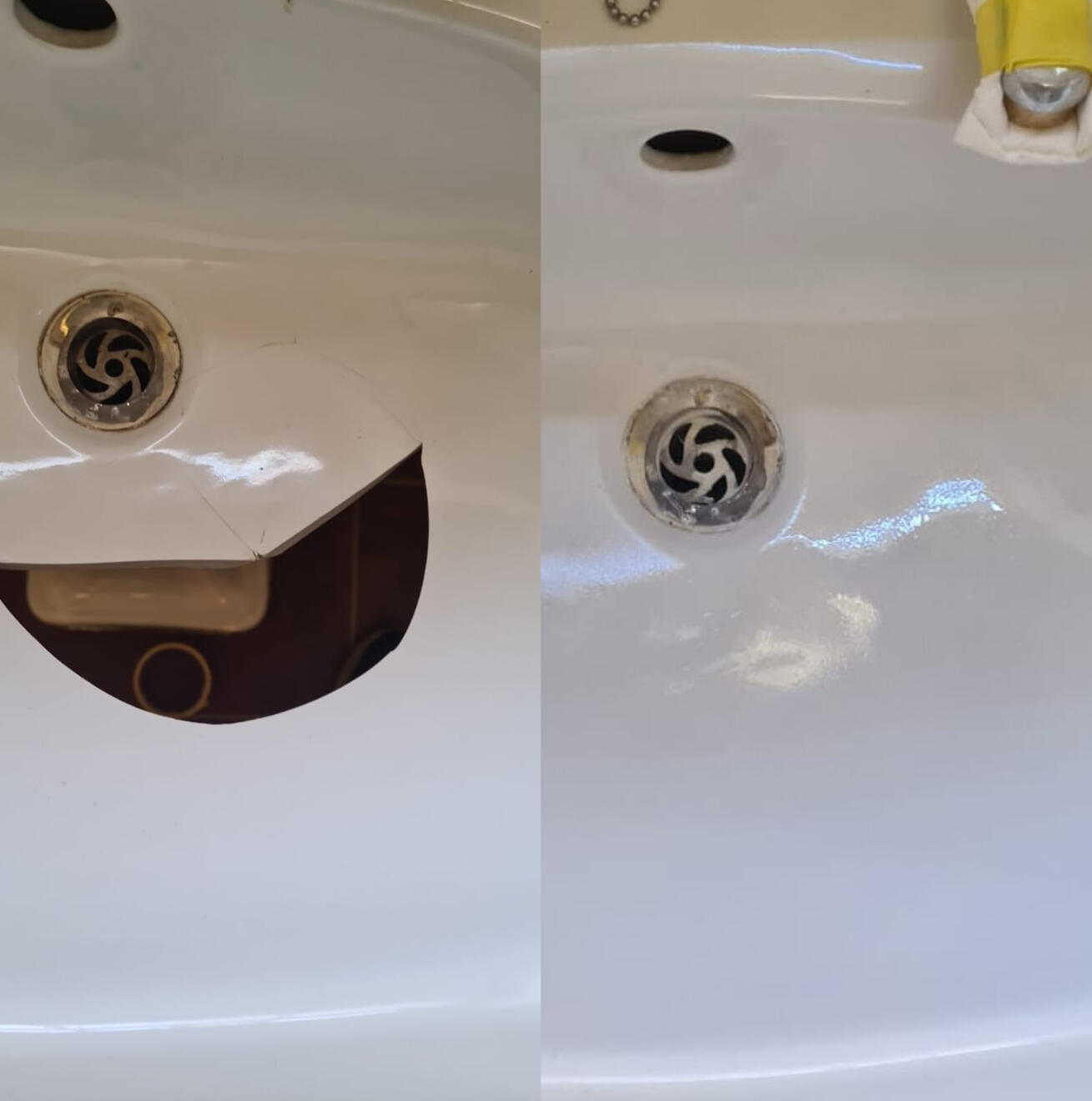 before and after pictures of a ceramic sink crack repair before and after pictures of a ceramic sink crack repair in cardiff